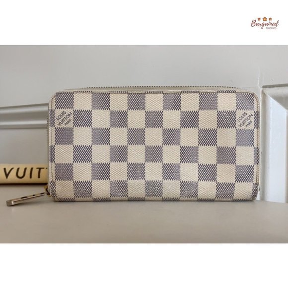 Authentic Louis Vuitton Damier Azur Canvas Leather Zippy Organizer Wallet CA1154 - Picture 4 of 12